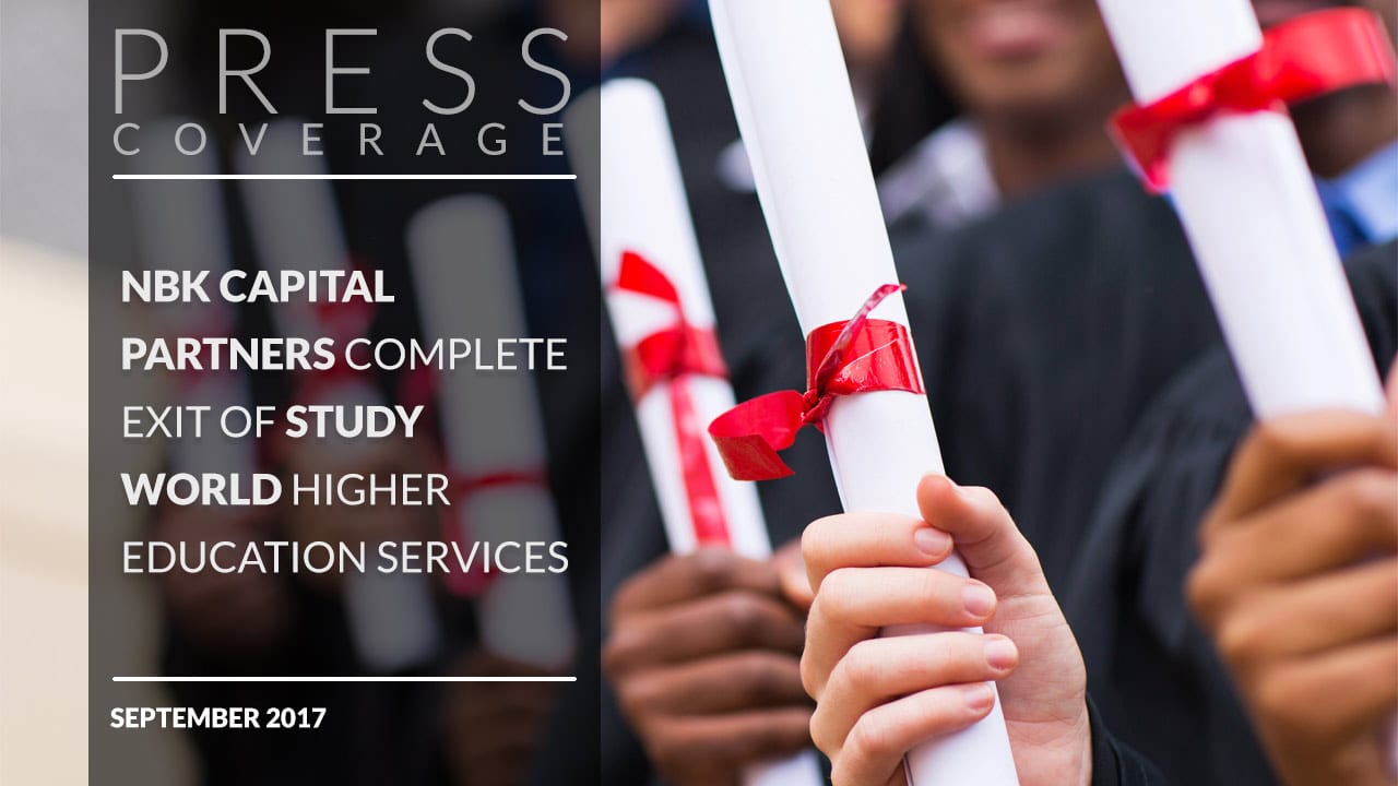 NBK Capital Partners complete exit of Study World Higher Education Services