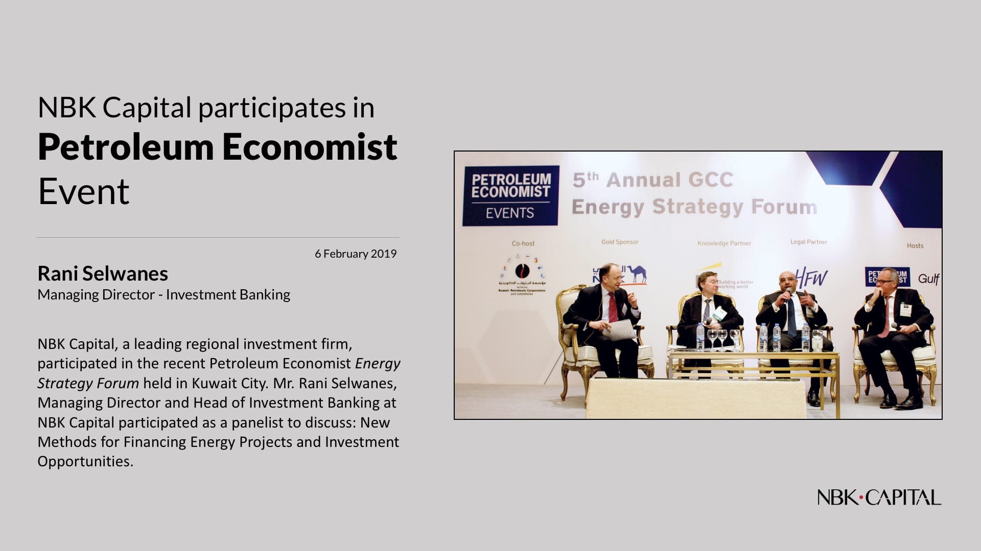 NBK Capital participates in Energy Strategy Forum