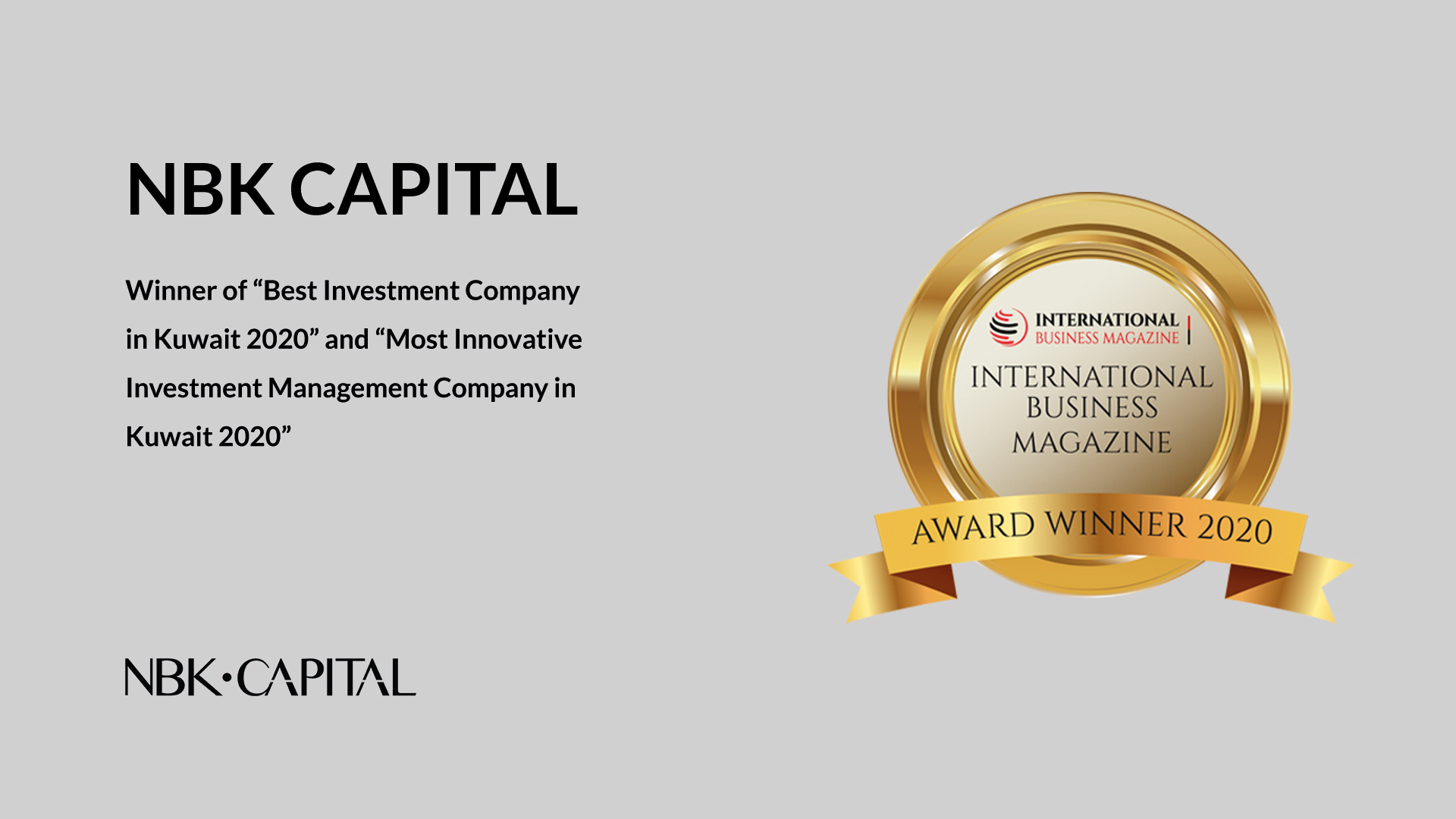 NBK Capital: Winner of “Best Investment Company in Kuwait 2020” and “Most Innovative Investment Management Company in Kuwait 2020”